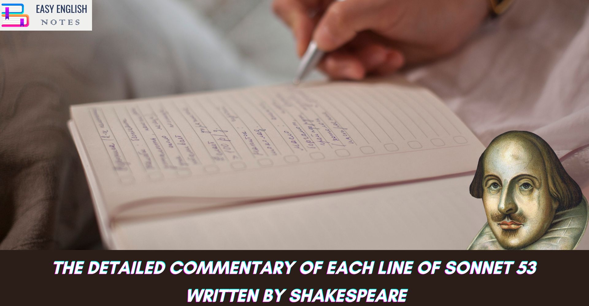 the detailed commentary of each line of Sonnet 53 written by Shakespeare