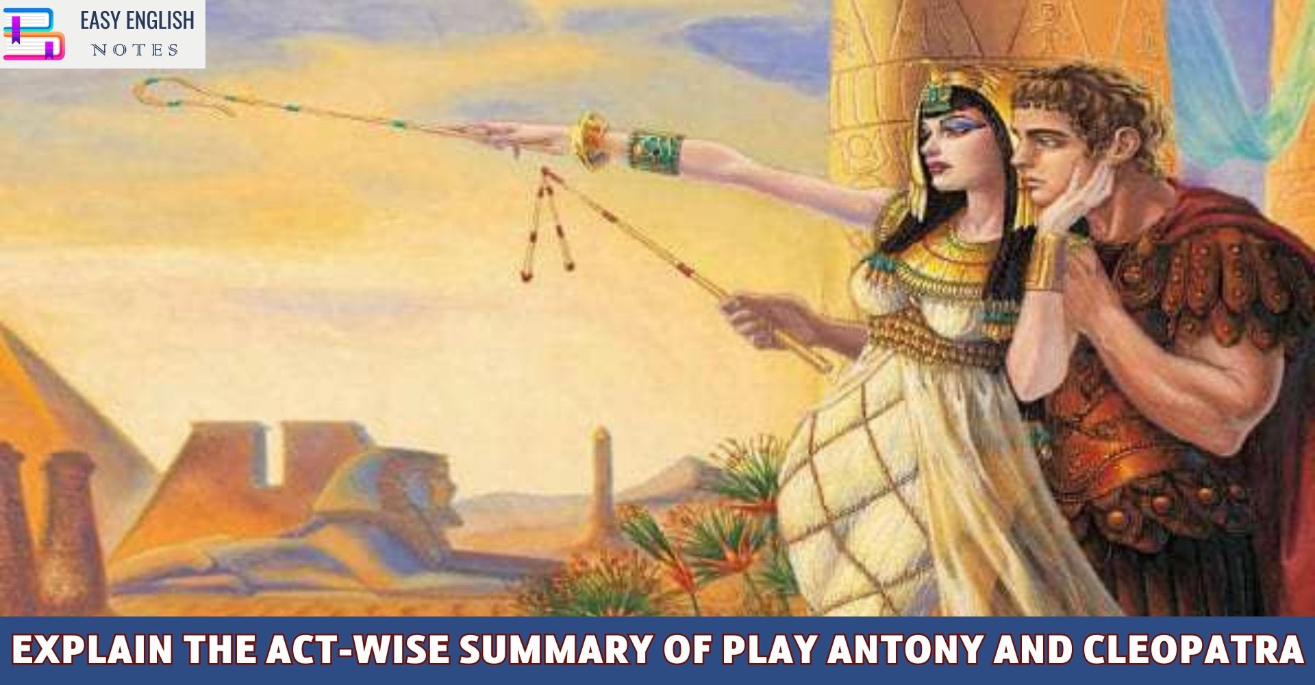 Explain the Act-wise summary of play Antony and Cleopatra