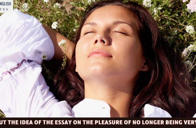 Bring out the idea of the essay On The Pleasure of No Longer Being Very Young